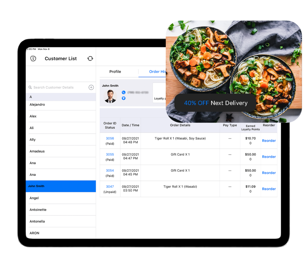 Customer data & Food delivery Service Campaign