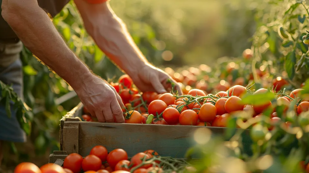 picking tomatoes for Green Restaurants