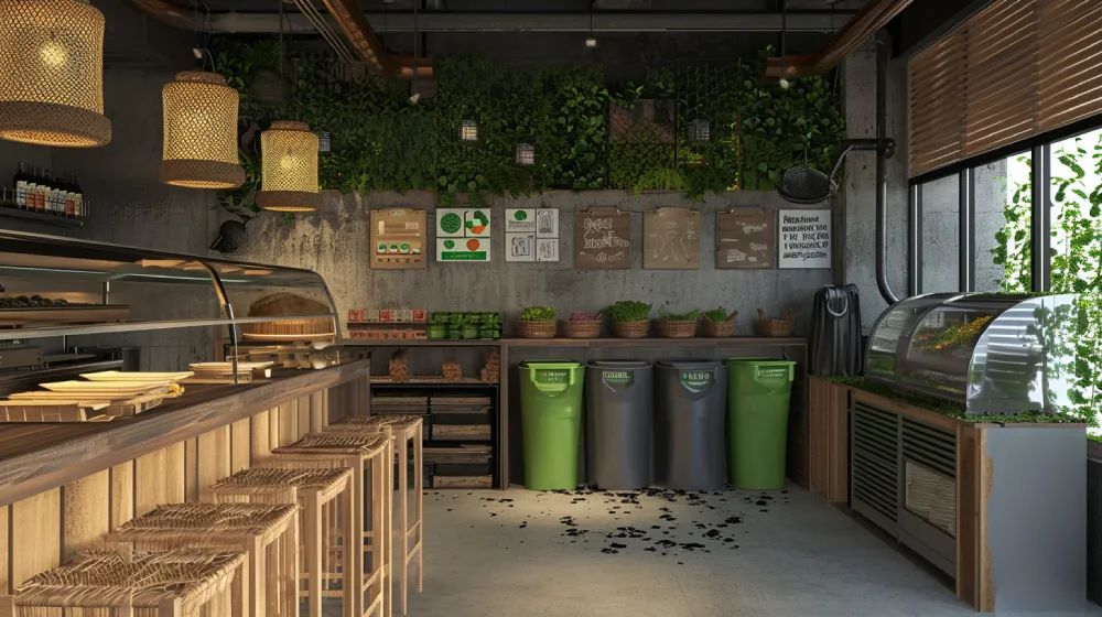 recycling system in a restaurant